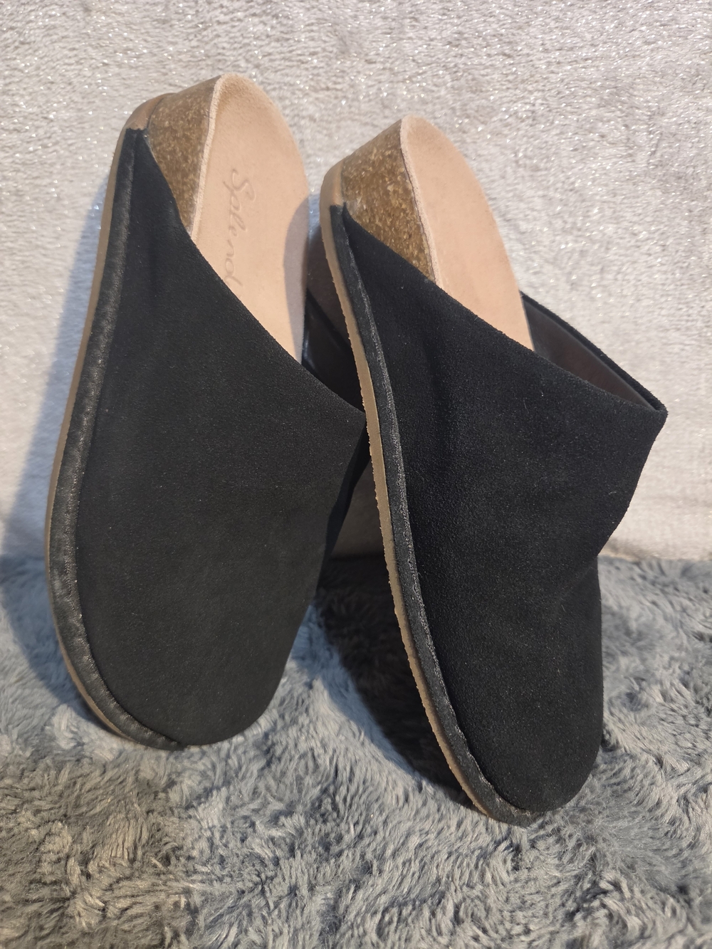Splendid Black Suede Mule Clogs - Picture 2 of 6